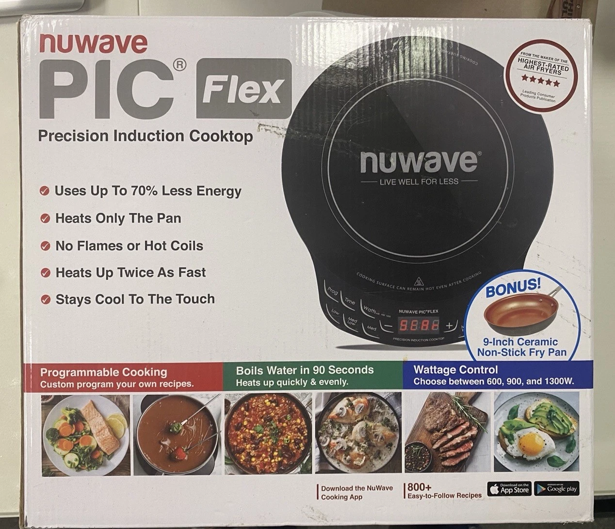 NuWave 30532 Pic Flex Precision Induction Cooktop With 9" Fry Pan Black Open Box
