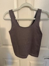A New Day Purple Ribbed Cropped Tight Fit Tank Top Size large
