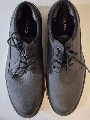 ALDO Dress Shoes Oxford Lace Up Patterned Business Casual Black‎ Size 10.5 Ferro Aldo Mens George MFA19690 Classic Formal Lace Up  main image 2