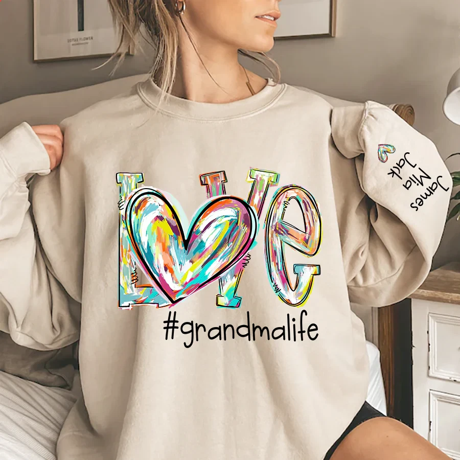 Custom Grandma Sweatshirt Personalized Grandma Crewneck Grandma Life Sweatshirt