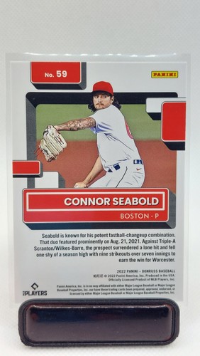 CONNOR SEABOLD 2022 DONRUSS RATED ROOKIE RED HOLO RED SOX - Picture 2 of 2