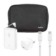 Belkin USB-C Travel Bundle 10K Power Bank 30W Wall Charger  Travel Pouch