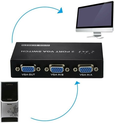 🔥2 Port 15 Pin Female(2 VGA in/1 VGA Out) VGA Switch Box for PC TV Monitor🔥 - Picture 2 of 3