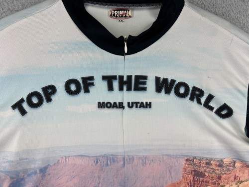 Primal Wear Cycling Jersey Adult 2XL XXL Blue Moab Utah Art Top Of The World - Picture 9 of 15