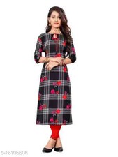 Indian Bollywood Fashion for Women's  Girls Crepe straight Kurti
