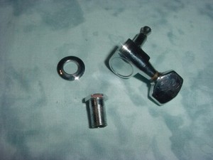VINTAGE GROVER CHROME GUITAR TUNER / TUNING MACHINE KEY / NUT AND FERRULE