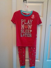Highland Originals Boys 2pc Pajama Set Size 8 Red Play Now Sleep Later Snug Fit