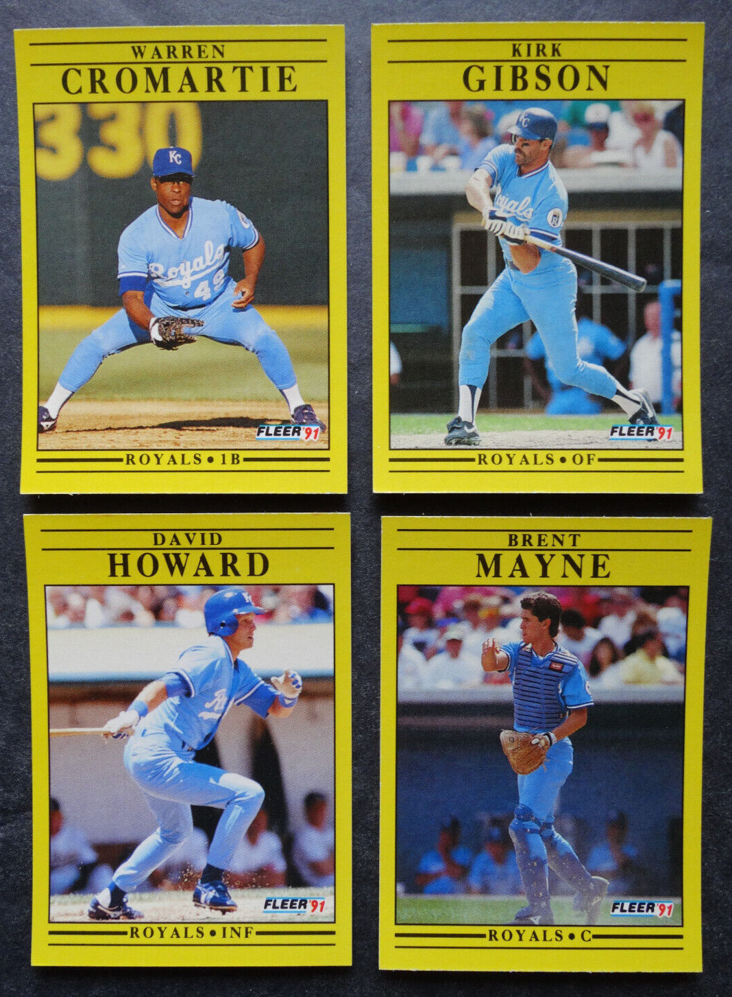 1991 Fleer Update Kansas City Royals Team Set of 4 Baseball Cards