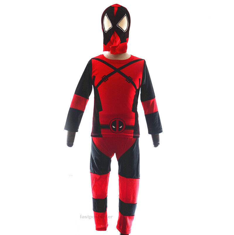 Deadpool Children Boys Kids 3pc Costume Set Halloween Party Dress Outfit Fancy