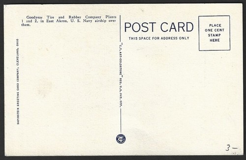 Zeppelin: US Navy Luftschiff über Akron Vintage Postkarte - Bild 2 von 2