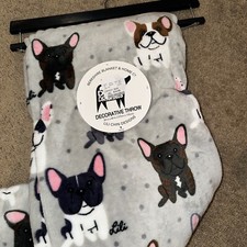 Berkshire throw blanket Doggie Drawings boston terrier french bulldog new