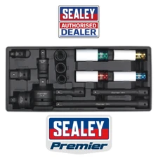 Sealey Premier Tool Tray with Impact Socket & Adaptor Set 15pc Metric -  TBT25
