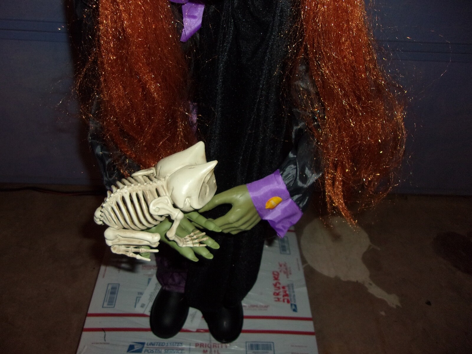 ANIMATED CREEPY witch 3 FT SOUND MOTION RARE LIGHTS greeter frog ...