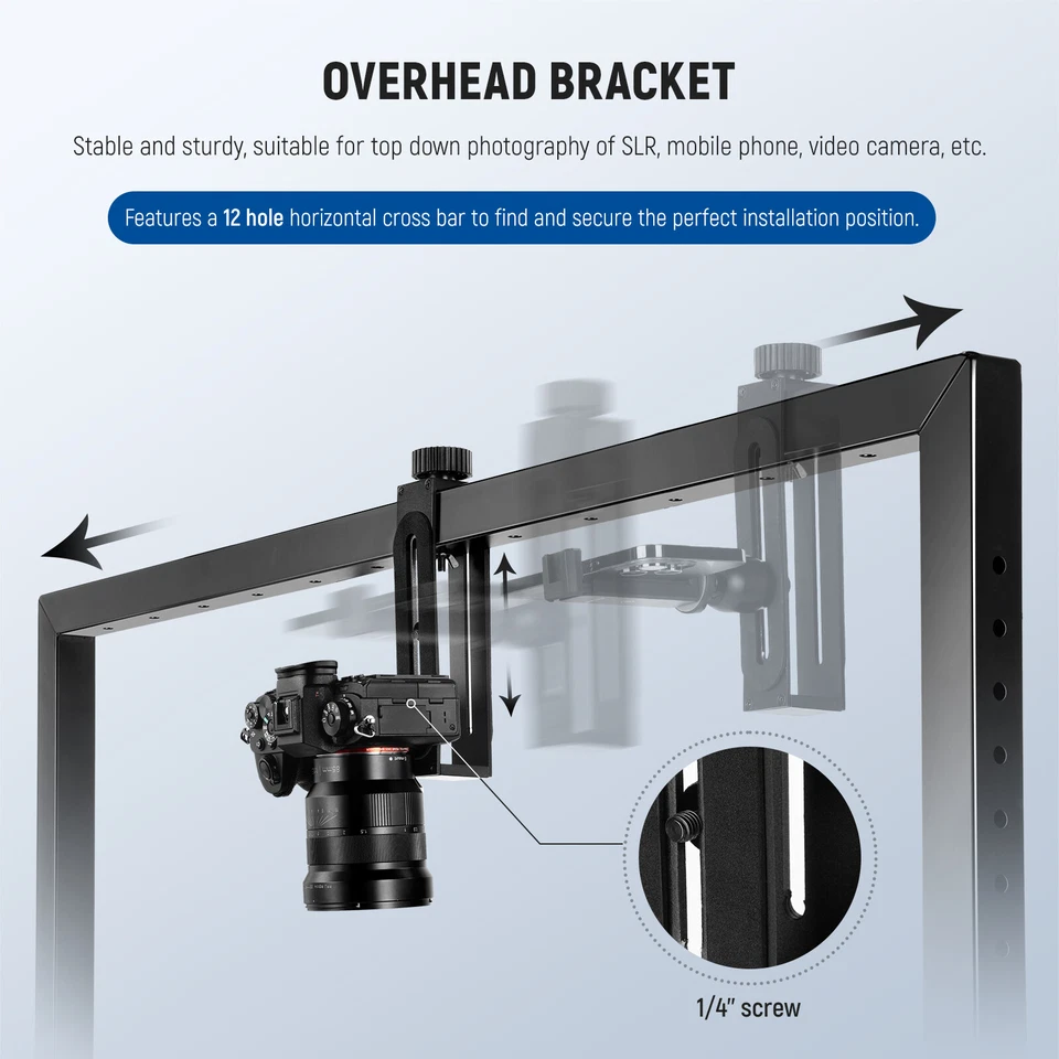 Soporte de cámara superior NEEWER para Flat Lay, se adapta a escritorios ≥3,3 pies, acero de alta resistencia Foto 4 de 4
