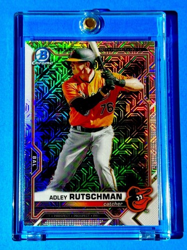 Adley Rutschman RARE SILVER MOJO REFRACTOR ROOKIE BOWMAN CHROME INVESTMENT RC! - Picture 5 of 8