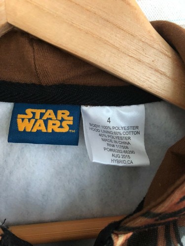 Star Wars Chewbacca Hooded Sweatshirt Size 4 New with Tags - Picture 2 of 5