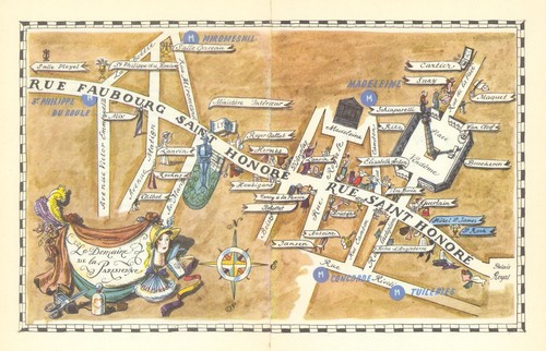 Le domaine de la Parisienne - Paris neighbourhood/quartier pictorial map 1948