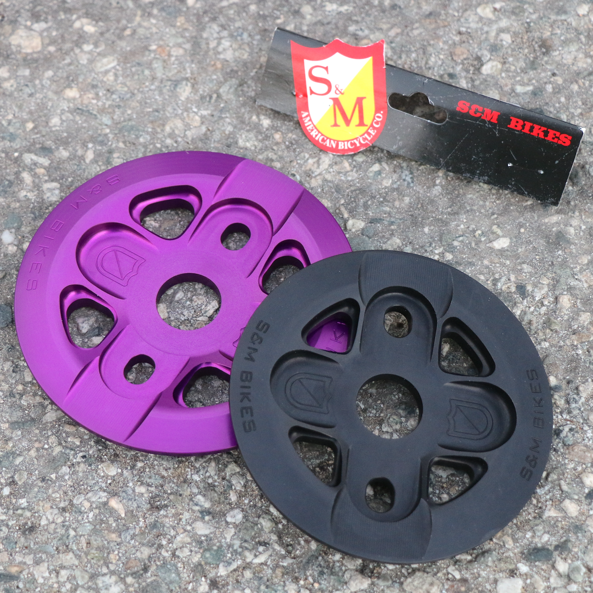 S&M BMX X-MAN GUARD BICYCLE SPROCKET BLACK BLOOD RED MATTE