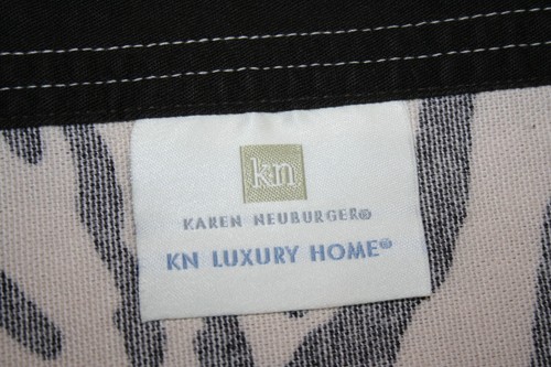 Zebra Print Shower Curtain Dark Brown Cream Cotton Weave Fabric Karen Neuburger - Picture 7 of 9