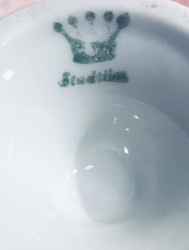 Antikes "STADTILM",Germany Set,überzogener Kobalt/Perl, Goldrand - Bild 4 von 9