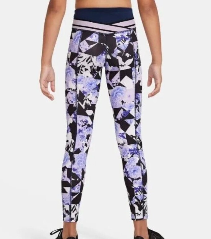 Nike One Dri-FIT Kids Girls Teen Leggings Tight Fit Collant Mid