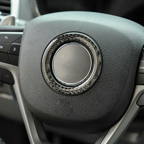 Carbon Fiber Front Steering Wheel Trim Ring For Jeep Grand Cherokee 2014-2020 - Imagen 2 de 8