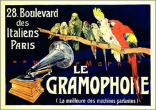 Le Gramophone Paris France Vintage Poster Print Retro Style Music Phonograph Ad