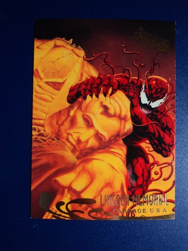 1995 FLEER ULTRA SPIDER-MAN - BASE CARD # 137 LINCOLN MEMORIAL ( CARNAGE ) - Picture 3 of 4