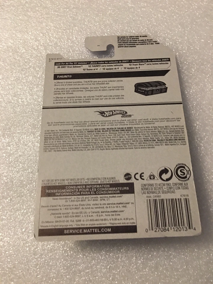 2007 Hot Wheels Treasure Hunt Mega Thrust Diecast Car New On Card B33 - Image 2 of 4