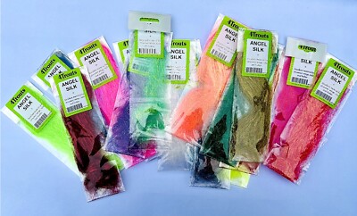 Engelshaar feines Lametta Flash Fliegenbindematerial ENGELSEIDE SET 16 Farben 