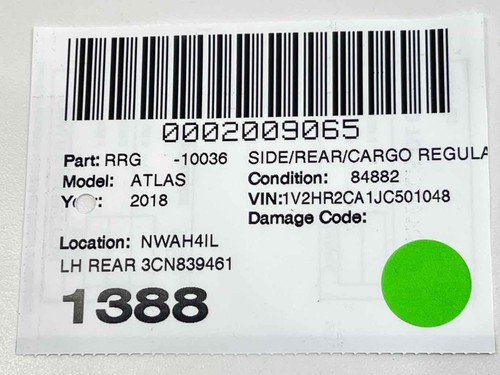 @2018 - 2023 Volkswagen Atlas Rear Left Side Door Window Regulator 3cn839461a - Picture 10 of 10