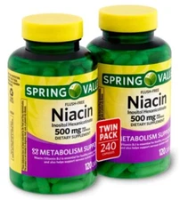 Spring Valley - Flush Free Niacin B-3 500 mg 240 Capsules 2 Bottles of 120