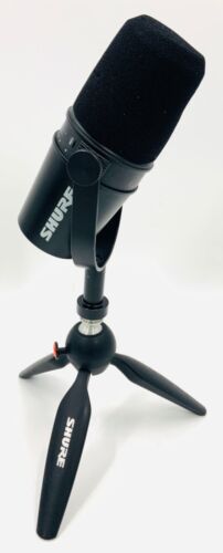 Shure MV7 XLR/USB Dynamic Podcast Microphone w/ Tripod - Black - Picture 1 of 4