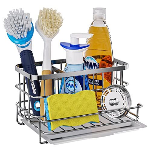 Sponge Holder Kitchen Sink Caddy Organizer Sponge Dish Brush Soap Dispenser Hold - Picture 1 of 6