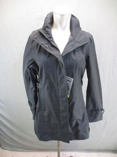 Nwt Kirkland Size S Womens Black Full Zip Stand Collar Snap Hood Trench Coat 732