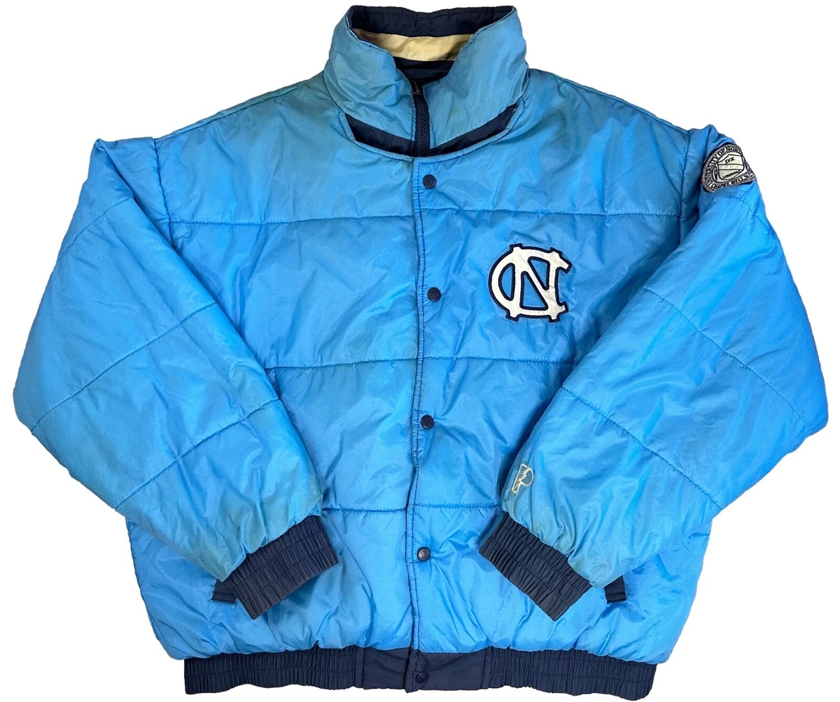 Vintage Pro Player UNC North Carolina Tar Heels Reversible Puffer Jacket EUC XL