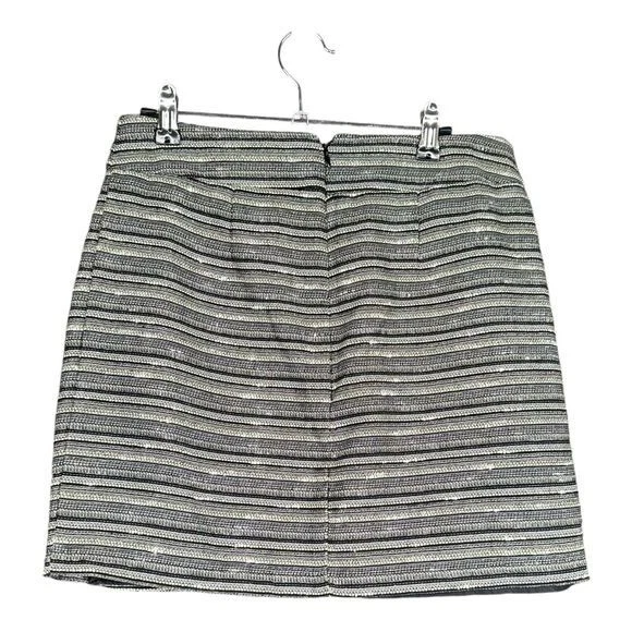 Mossimo Women’s 4 Gray Cotton Blend Metallic Mini Skirt Party Sexy Striped - Image 2 of 4