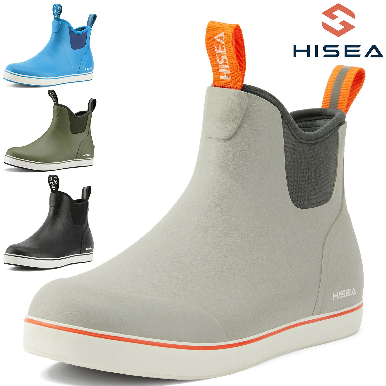 HISEA Women Chelsea Deck Boots Waterproof Anti-Slip Fishing Ankle Work Rain Boot