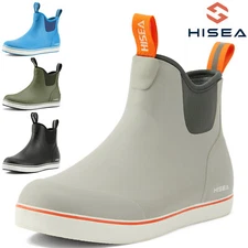 HISEA Women Chelsea Deck Boots Waterproof Anti-Slip Fishing Ankle Work Rain Boot