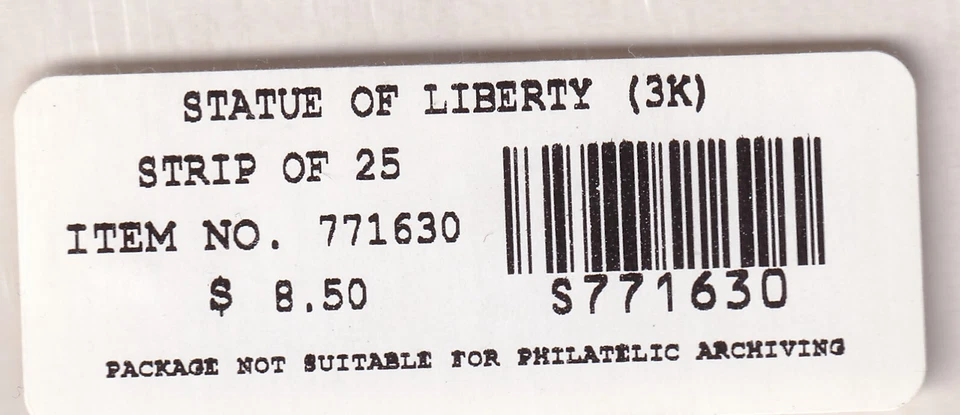 Scott #3466 Statue of Liberty Blue 25 Stamp Coil (PNC25) - Sealed P#1111 - Image 3 of 3