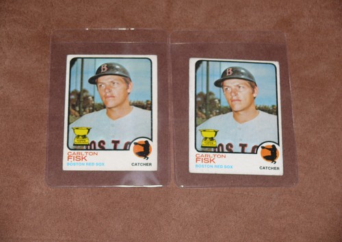 1973 Topps Carlton Fisk Card #193 Red Sox - Ungraded - Set of 2 - Picture 3 of 3