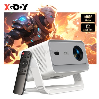 XGODY Tragbar 4K Beamer HD Android 12000Lumen WiFi HDMI Projektor FHD Heimkino