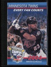 1978 to Present Minnesota Twins Pocket Schedule Puckett * You PICK CHOOSE *