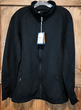 Polar King Womens Jacket 2xl Reg Fleece Lined Black Nwt Full Zip Thermal Knit