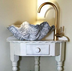 Sculptured Stone Clam Shell Sink Bathroom Wash Basin Cloakroom Shop Decor Gift Ebay