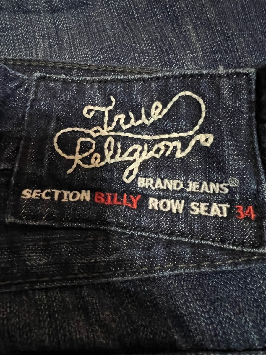 Vintage True Religion Jeans Y2K Mens Billy 38x34 RN#112790 Vintage True Religion Jeans Y2K Mens Billy 38x34 RN#112790