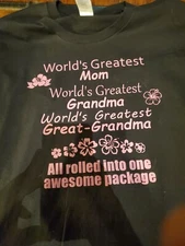 Greatest Great Grandma T Shirt Multiple Sizes and Color Variations