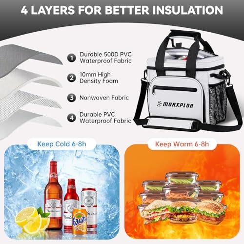 Golf Cart Cooler with Top Magnetic Lid,12-Can Insulated Soft Cooler Light Grey - Picture 5 of 8
