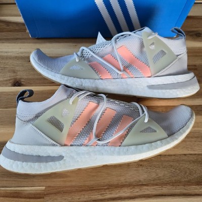 Adidas Women's Arkyn B37071 Grey Orange Lightweight Running Shoes Size 11W 10M