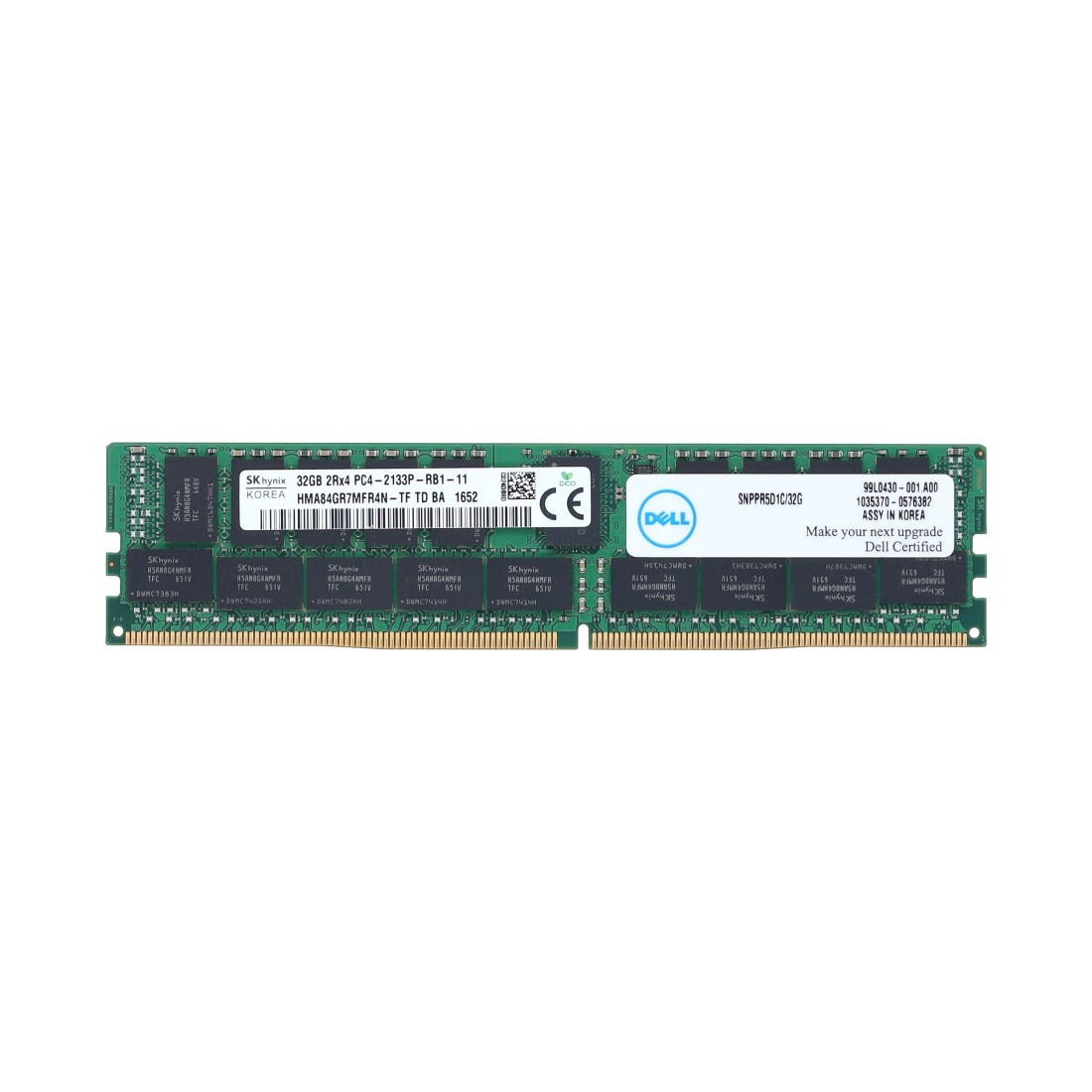 Dell SNPPR5D1G/32G 32GB 2Rx4 PC4-17000P-R DDR4-2133Mhz RAM - 1yr Wty